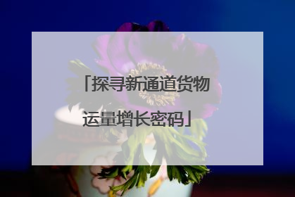 探寻新通道货物运量增长密码