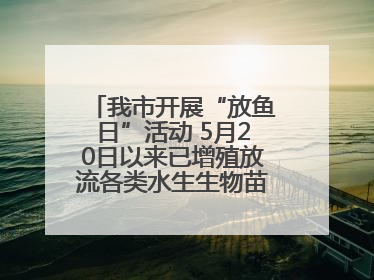 我市开展“放鱼日”活动 5月20日以来已增殖放流各类水生生物苗种5.1亿单位