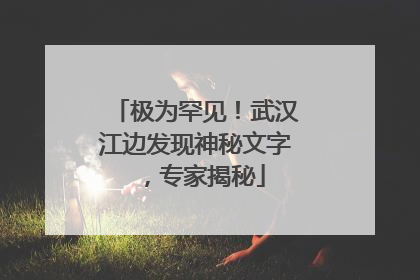 极为罕见！武汉江边发现神秘文字，专家揭秘