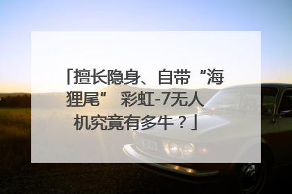 擅长隐身、自带“海狸尾” 彩虹-7无人机究竟有多牛？