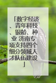 数字经济、青年科技、银龄、种业 济南专项支持四个细分领域人才队伍建设