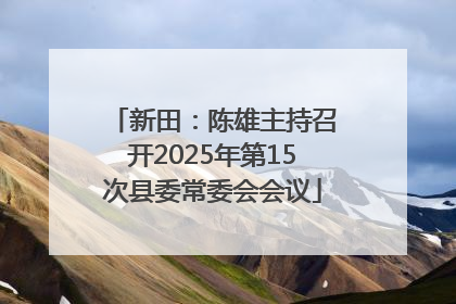 新田：陈雄主持召开2025年第15次县委常委会会议