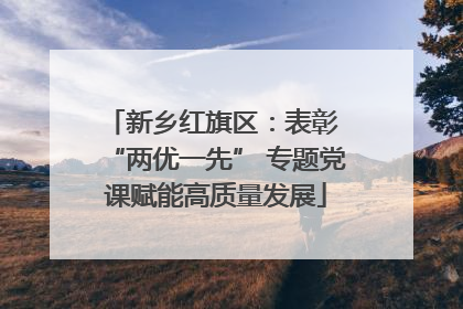 新乡红旗区：表彰 “两优一先” 专题党课赋能高质量发展