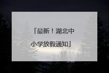 最新！湖北中小学放假通知