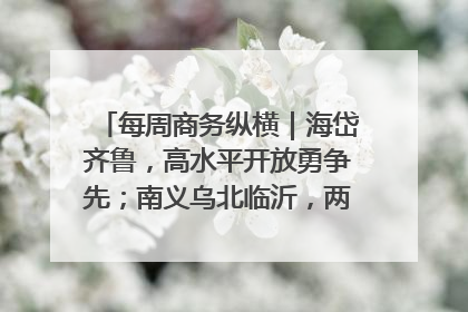 每周商务纵横｜海岱齐鲁，高水平开放勇争先；南义乌北临沂，两扇窗里观外贸