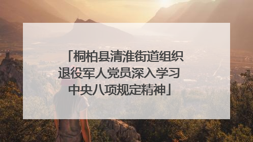 桐柏县清淮街道组织退役军人党员深入学习中央八项规定精神
