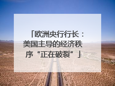 欧洲央行行长：美国主导的经济秩序“正在破裂”
