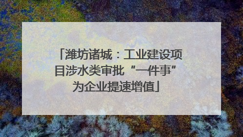 潍坊诸城：工业建设项目涉水类审批“一件事” 为企业提速增值