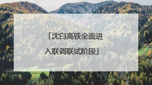 沈白高铁全面进入联调联试阶段