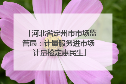 河北省定州市市场监管局：计量服务进市场 计量检定惠民生