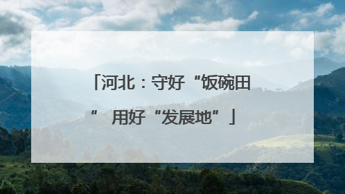 河北：守好“饭碗田” 用好“发展地”