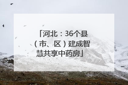 河北：36个县（市、区）建成智慧共享中药房