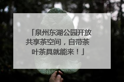 泉州东湖公园开放共享茶空间，自带茶叶茶具就能来！
