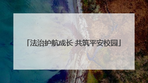 法治护航成长 共筑平安校园