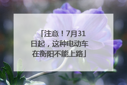 注意！7月31日起，这种电动车在衡阳不能上路