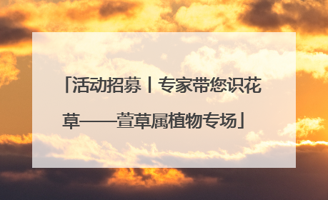活动招募丨专家带您识花草——萱草属植物专场