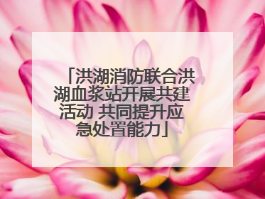 洪湖消防联合洪湖血浆站开展共建活动 共同提升应急处置能力