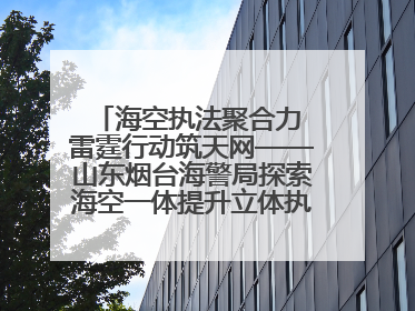 海空执法聚合力 雷霆行动筑天网——山东烟台海警局探索海空一体提升立体执法效能纪实