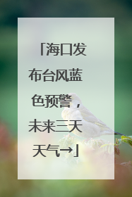 海口发布台风蓝色预警，未来三天天气→