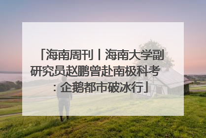 海南周刊丨海南大学副研究员赵鹏曾赴南极科考：企鹅都市破冰行