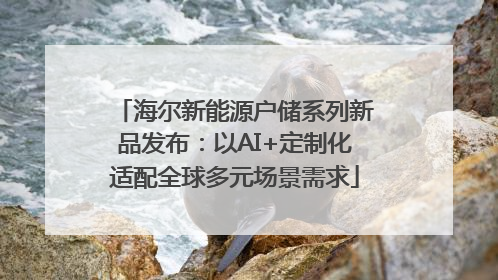 海尔新能源户储系列新品发布：以AI+定制化适配全球多元场景需求