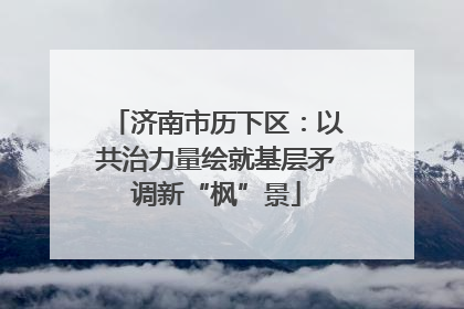 济南市历下区：以共治力量绘就基层矛调新“枫”景