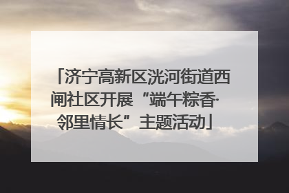 济宁高新区洸河街道西闸社区开展“端午粽香·邻里情长”主题活动