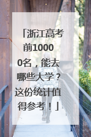浙江高考前10000名，能去哪些大学？这份统计值得参考！