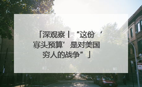 深观察丨“这份‘寡头预算’是对美国穷人的战争”