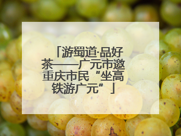 游蜀道·品好茶——广元市邀重庆市民“坐高铁游广元”