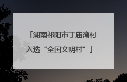 湖南祁阳市丁庙湾村入选“全国文明村”