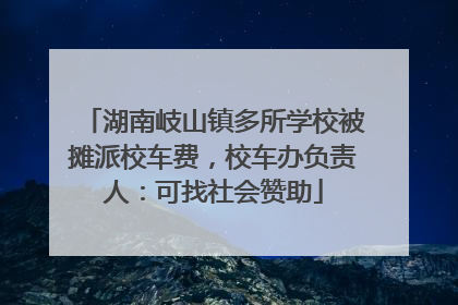 湖南岐山镇多所学校被摊派校车费，校车办负责人：可找社会赞助