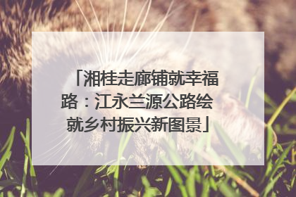 湘桂走廊铺就幸福路：江永兰源公路绘就乡村振兴新图景