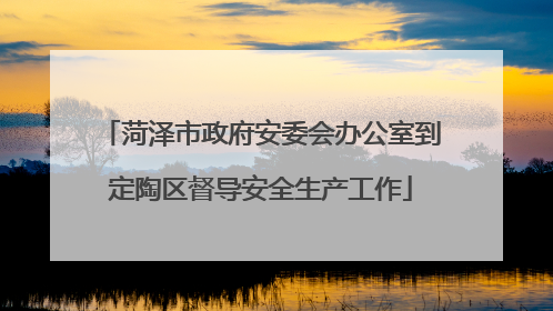 菏泽市政府安委会办公室到定陶区督导安全生产工作