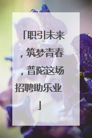 职引未来，筑梦青春，普陀这场招聘助乐业