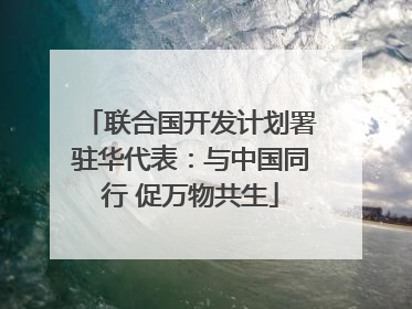 联合国开发计划署驻华代表：与中国同行 促万物共生