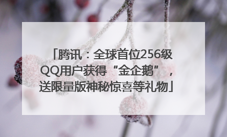 腾讯：全球首位256级QQ用户获得“金企鹅”，送限量版神秘惊喜等礼物
