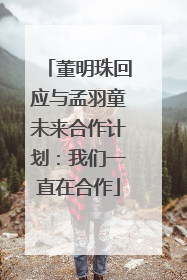 董明珠回应与孟羽童未来合作计划：我们一直在合作