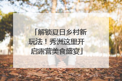 解锁夏日乡村新玩法！秀洲这里开启露营美食盛宴