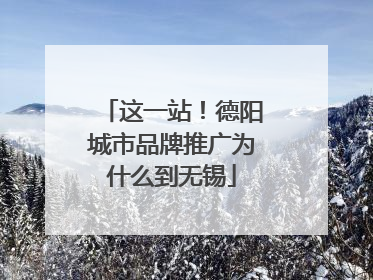 这一站！德阳城市品牌推广为什么到无锡