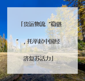 货运物流“稳链”，托举起中国经济复苏活力