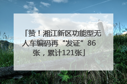 赞！湘江新区功能型无人车编码再“发证”86张，累计121张