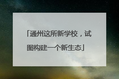 通州这所新学校，试图构建一个新生态