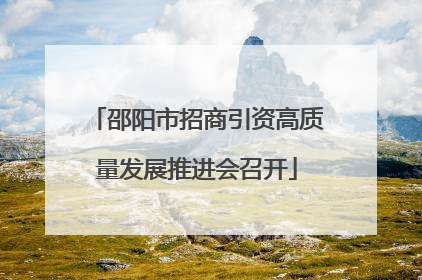 邵阳市招商引资高质量发展推进会召开
