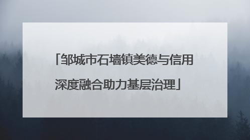 邹城市石墙镇美德与信用深度融合助力基层治理