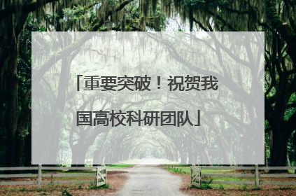 重要突破！祝贺我国高校科研团队