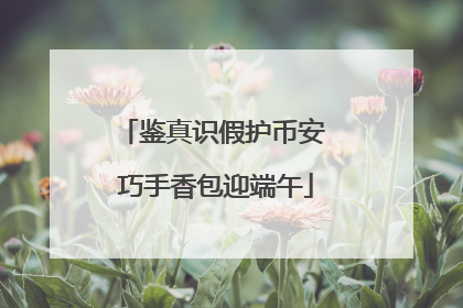 鉴真识假护币安 巧手香包迎端午