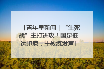 青年早新闻｜“生死战”主打进攻！国足抵达印尼，主教练发声