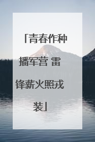青春作种播军营 雷锋薪火照戎装