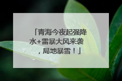 青海今夜起强降水+雷暴大风来袭，局地暴雪！